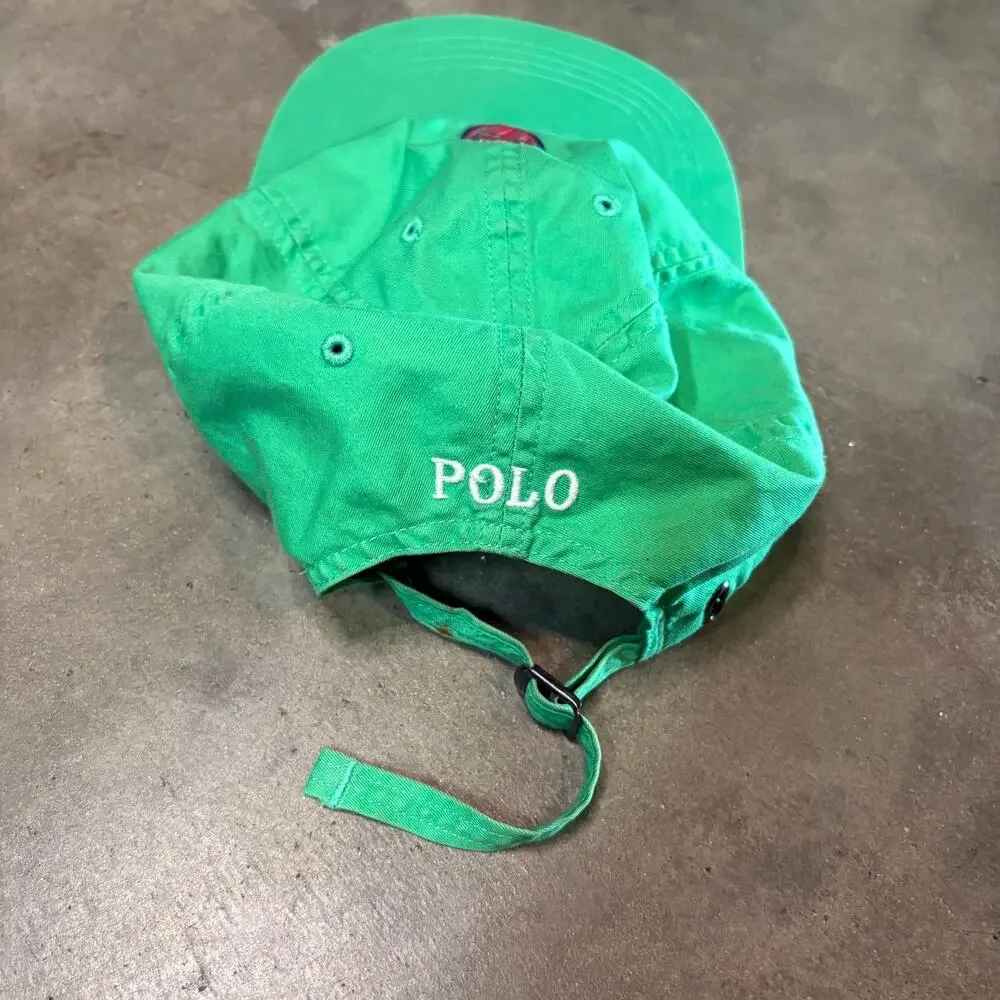 Polo Golf Ralph Lauren Green Adjustable Baseball Cap Men's Sport Vintage
